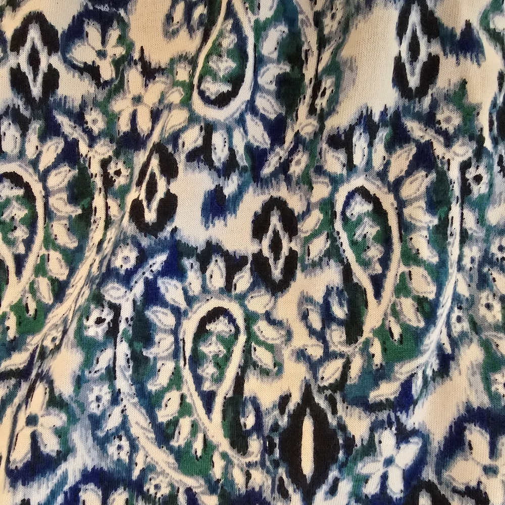 Purejill Medium Tall 100% Pima Cotton Paisley Scoop Neck Elliptical Tee - Picture 5 of 8